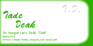 tade deak business card